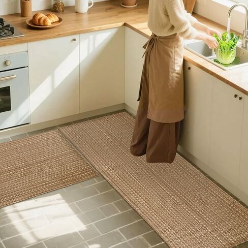 Entryway Rug,Indoor Door Mat 2x3 ft Small Area Rugs,Boho Style Braided Rug,Neutral Solid Rugs,Entrance Doormat for Front Porch,Bathroom,Kitchen,Bedroom,Tan Brown in Saudi Arabia