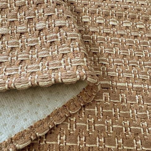 Entryway Rug,Indoor Door Mat 2x3 ft Small Area Rugs,Boho Style Braided Rug,Neutral Solid Rugs,Entrance Doormat for Front Porch,Bathroom,Kitchen,Bedroom,Tan Brown in Saudi Arabia