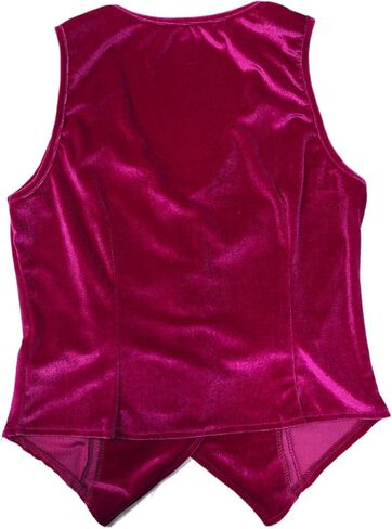 Women's Pink Velvet Vest, Deep V Neck Elegant Suit Vest Y2K Sleeveless Button Up Waistcoat Tops in Saudi Arabia