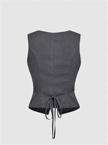 SweatyRocks Women's Sleeveless Blazer Vest Dressy Scoop Neck Button Down Suit Tank Tops in Saudi Arabia