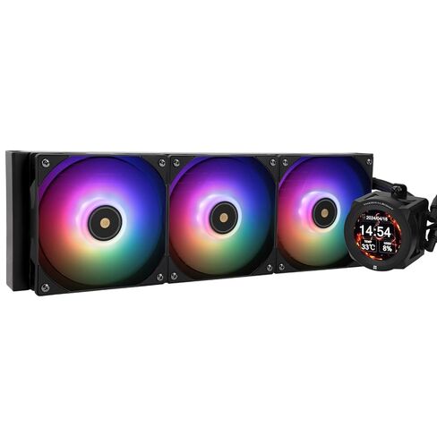 CORE Vision 360 White ARGB CPU Water Cooler,3 PWM Fans Water Cooling System with 2000PRM,for AM4/AM5&Intel LGA1851/1700, Magnetic Detachable LCD Screen with 480 * 480 Resolution in Saudi Arabia