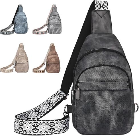 Small Sling Bag for Women and Men PU Crossbody Bags Fanny Pack Chest Bag for Travel in Saudi Arabia
