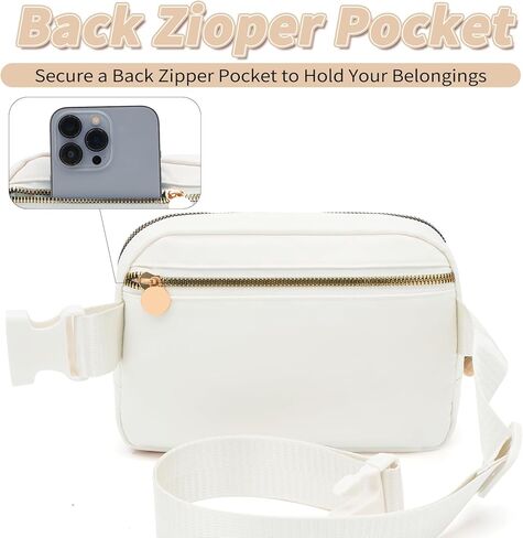 Birthday Gifts for 4 5 6 7 8 9 10 11 12 13 Year Old Girls,Gifts for Teens Kids Daughter Sister Her,Two Way Zipper Crossbody Bag Fanny Pack Belt Bag Cute Trendy Stuff - Cream,A in Saudi Arabia