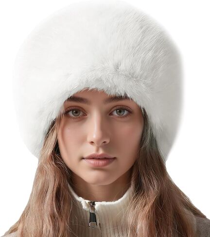 SEAUR المرأة الشتاء الدافئ قبعة بحافة أفخم رقيق فو الفراء الروسية Ushanka قبعة الثلج قبعة صياد غامض in Kuwait
