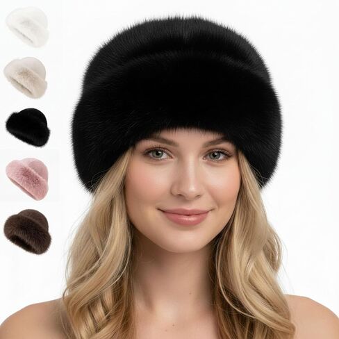 Womens Winter Faux Fur Bucket Hat, 2026 New Faux Fur Bucket Hat, for Cold Weather in Saudi Arabia