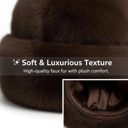 Womens Winter Faux Fur Bucket Hat, 2026 New Faux Fur Bucket Hat, for Cold Weather in Saudi Arabia