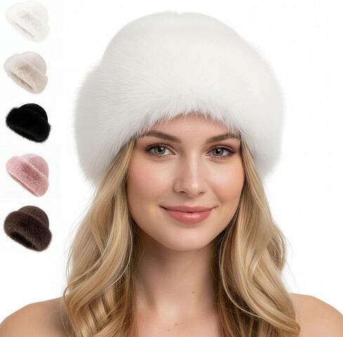 Womens Winter Faux Fur Bucket Hat, 2026 New Faux Fur Bucket Hat, for Cold Weather in Saudi Arabia