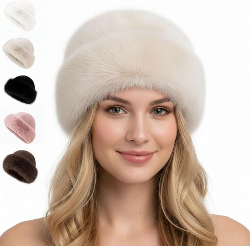 Womens Winter Faux Fur Bucket Hat, 2026 New Faux Fur Bucket Hat, for Cold Weather in Saudi Arabia