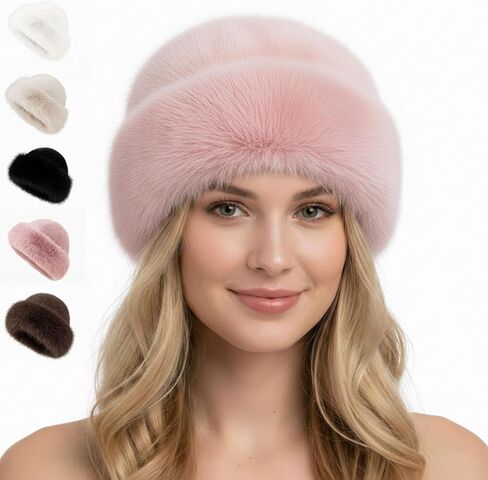 Womens Winter Faux Fur Bucket Hat, 2026 New Faux Fur Bucket Hat, for Cold Weather in Saudi Arabia