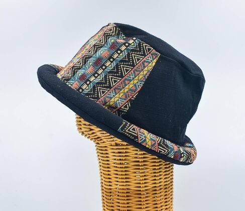 Roll Brim Bucket Hat for Men and Women | Handmade Boho Hat | Lightweight Bowler Style Hat | Cotton Boho Hat | Ideal Gift for Fashion Enthusiasts and Outdoor Lovers Alike in Saudi Arabia