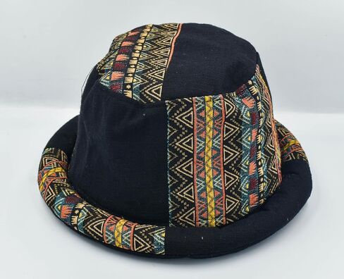 Roll Brim Bucket Hat for Men and Women | Handmade Boho Hat | Lightweight Bowler Style Hat | Cotton Boho Hat | Ideal Gift for Fashion Enthusiasts and Outdoor Lovers Alike in Saudi Arabia