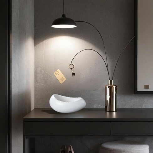 Egg Shape Ceramic Bowl - Large Decorative Serving Bowl for Soup, Cereal, Salad, Microwave & Dishwasher Safe White Porcelain Key Holder Catch Entryway Desk Decor Christmas gifts (12.85oz) in Kuwait