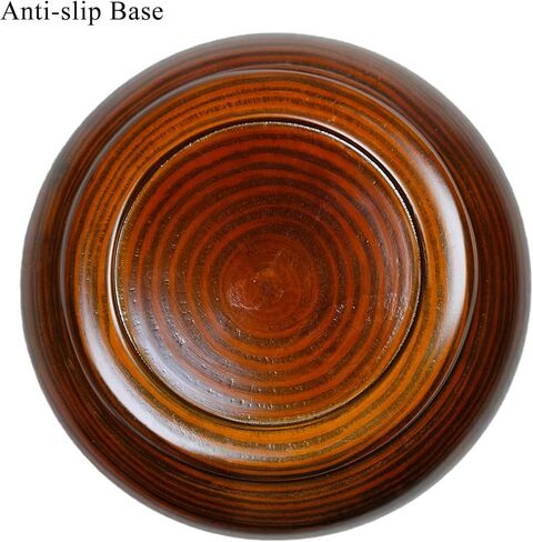 7.5" Solid Sour Jujube Wood Decorative Bowl with Swirling Grain, Hand-Carved from One Piece, Built to Last, Rustic Round Wooden Bowl for Entryway Table, Countertop Decor, 7.5" dia. x 3" H in Saudi Arabia