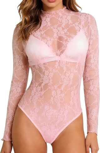بدلة buauty mesh bodysuit للنساء الدانتيل جسم النساء in Saudi Arabia