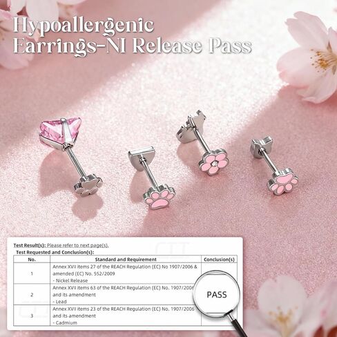 AOEDEJ 18G Reversible Flat Back Earrings for Cartilage Cute Cat Stud Hypoallergenic Surgical Steel Studs Helix Tragus Conch Piercing Jewelry Extended Internally Threaded Flatback Earring in Saudi Arabia