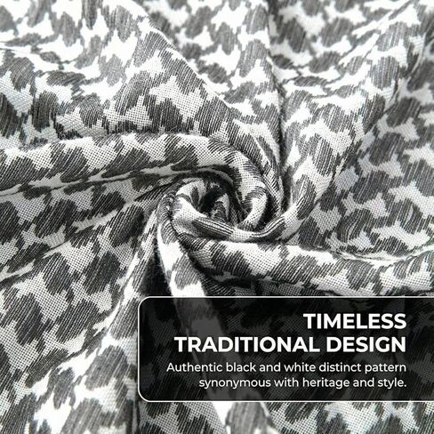 100% Cotton Palestinian Keffiyeh Scarf, Shemagh Tactical Scarf Head Neck Wrap for Men and Women in Saudi Arabia