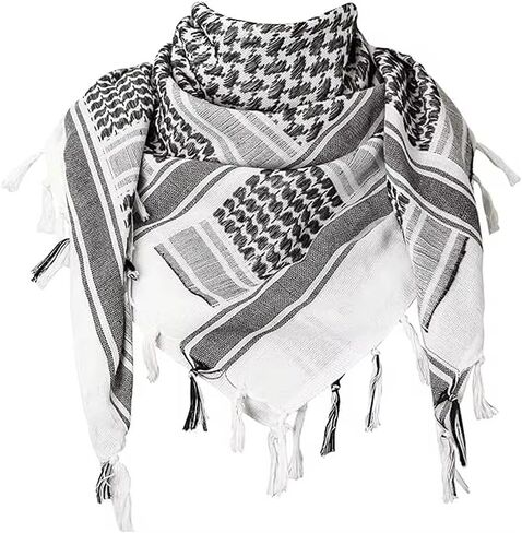 100% Cotton Palestinian Keffiyeh Scarf, Shemagh Tactical Scarf Head Neck Wrap for Men and Women in Saudi Arabia