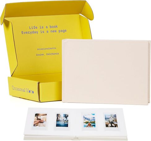 The Original 48 Pockets Classic Linen Hardcover Photo Album, Wedding Guest Book With Writing Space For Instax Square Film, SQ1, SQ6, SQ40 Cameras & Square Link Printer (Beige Cream, For Instax Square) in Saudi Arabia
