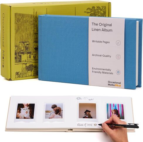 The Original 48 Pockets Classic Linen Hardcover Photo Album, Wedding Guest Book With Writing Space For Instax Square Film, SQ1, SQ6, SQ40 Cameras & Square Link Printer (Beige Cream, For Instax Square) in Saudi Arabia