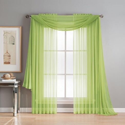 Empire Home Unlimited Solid Wide Window Sheer Scarf - 54" Wide X 216" Long (Crimson Red) in Saudi Arabia
