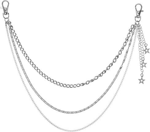 Pocket Pants Chain, Silver Wallet Chain Belt for Men Goth Punk Waist Chains Hip Hop Layered Jean Chains Belts Jewelry Accessory with Tassel for Women Men Pants Skirts in Saudi Arabia