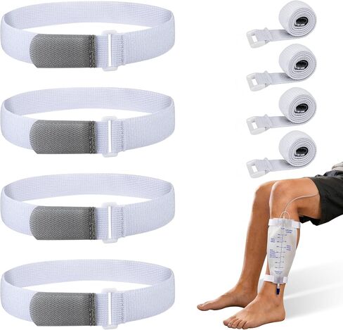 4 قطع من أحزمة حقيبة الساق القابلة للتعديل، حزام حقيبة تصريف البول، أشرطة حقيبة الساق القسطرة مع نسيج مرن ناعم لمرحلة ما بعد الجراحة، رعاية المسنين، قابل للغسل، خالي من اللاتكس، أزرق in Kuwait