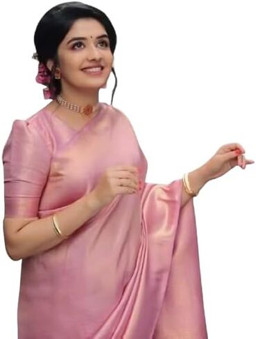 Women's Banarasi Soft Litchi Silk Saree With Unstitche Blouse Piece in Kuwait