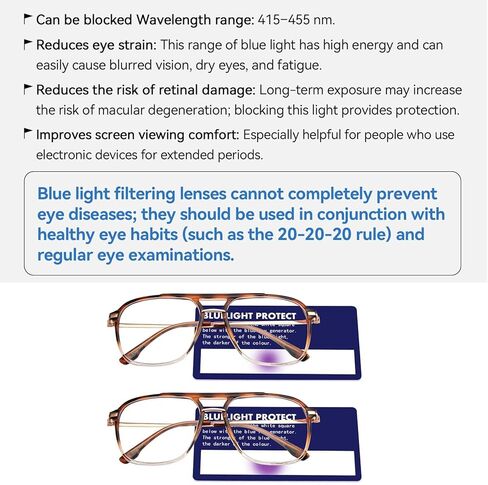 Dollger Vintage Aviator Blue Light Blocking Glasses - Classic Stylish Frames for Men Women blocked Wavelength: 415–455 nm in Saudi Arabia