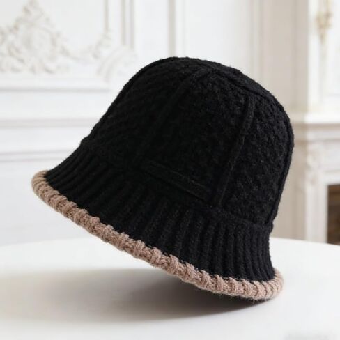 Women's Knitted Bucket Hats, Stylish Winter Warm Fisherman Cap, Winter Headwear in Saudi Arabia
