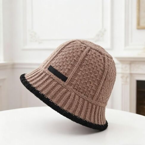 Women's Knitted Bucket Hats, Stylish Winter Warm Fisherman Cap, Winter Headwear in Saudi Arabia