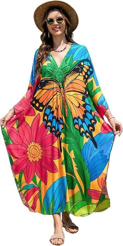 Kaftan Dresses Printed Moo Moos for Women Plus Size Mrs Roper Caftan Batwing Nightgowns Lounge Summer Beach Cover Ups in Saudi Arabia