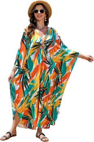 Kaftan Dresses Printed Moo Moos for Women Plus Size Mrs Roper Caftan Batwing Nightgowns Lounge Summer Beach Cover Ups in Saudi Arabia