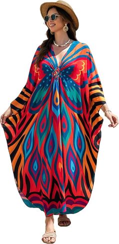 Kaftan Dresses Printed Moo Moos for Women Plus Size Mrs Roper Caftan Batwing Nightgowns Lounge Summer Beach Cover Ups in Saudi Arabia