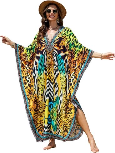 Kaftan Dresses Printed Moo Moos for Women Plus Size Mrs Roper Caftan Batwing Nightgowns Lounge Summer Beach Cover Ups in Saudi Arabia