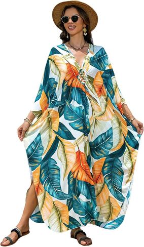 Kaftan Dresses Printed Moo Moos for Women Plus Size Mrs Roper Caftan Batwing Nightgowns Lounge Summer Beach Cover Ups in Saudi Arabia
