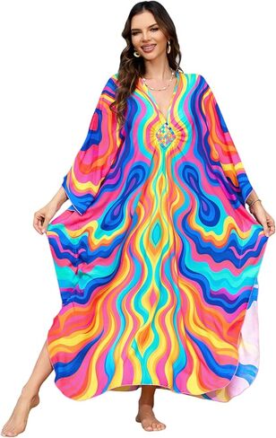 Kaftan Dresses Printed Moo Moos for Women Plus Size Mrs Roper Caftan Batwing Nightgowns Lounge Summer Beach Cover Ups in Saudi Arabia