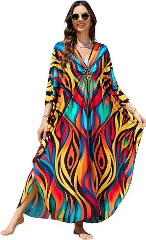 Kaftan Dresses Printed Moo Moos for Women Plus Size Mrs Roper Caftan Batwing Nightgowns Lounge Summer Beach Cover Ups in Saudi Arabia