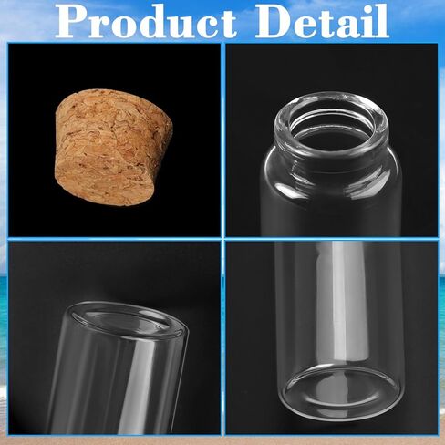 BLMHTWO 4PCS 30ml Mini Glass Bottles with Cork, Clear Tiny Bottles with Cork Glass Vials Extra Mini Jar with Lids for DIY Art Crafts Project Jewelry Pendant Party Favors in Saudi Arabia