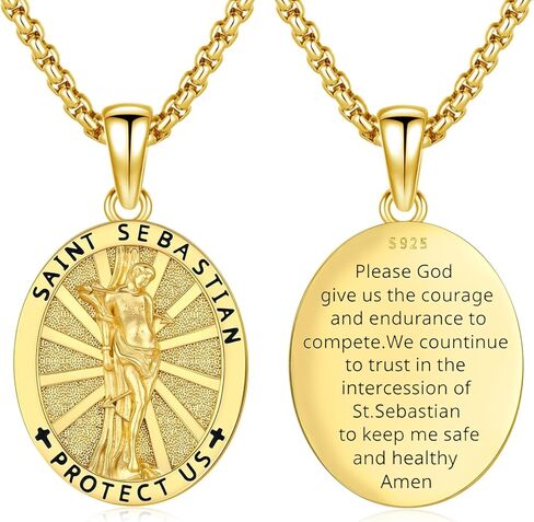 Saint Florian Necklace Sterling Silver St Florian Firefighter Necklace Patron St. Florian Fire Fighter Pendant Florian Firefighter Medal Amulet Protection Jewelry for Men Firefighters Lover in Kuwait