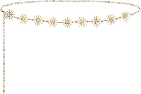 Sun Waist Chain for Women, Gold Flower Belly Chain Belt Stylish Body Jewelry Gift & Decor for Beach Festival Party Outfits in Saudi Arabia