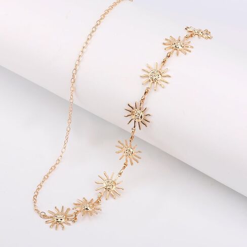 Sun Waist Chain for Women, Gold Flower Belly Chain Belt Stylish Body Jewelry Gift & Decor for Beach Festival Party Outfits in Saudi Arabia