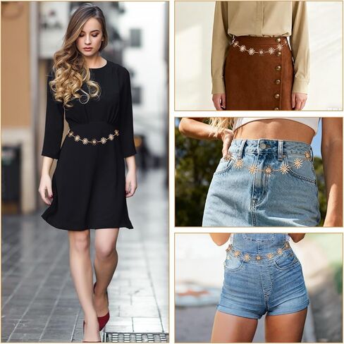 Sun Waist Chain for Women, Gold Flower Belly Chain Belt Stylish Body Jewelry Gift & Decor for Beach Festival Party Outfits in Saudi Arabia