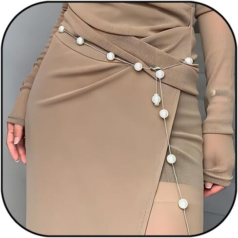 Waist Chain Belt for Women Pearl Chain Belt Adjustable Pearl Chain Belt Wedding Prom Jewelry Accessories in Saudi Arabia