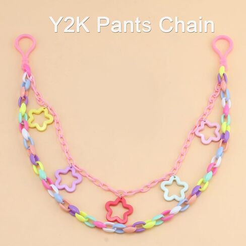Y2K Star Pants Chain for Men Jean Chains for Women Pocket Chain for Pants Biker Hip Punk Chains Y2K Jewelry for Women Accessory Colorful Trendy Fashion for Music Festival Concert Cosplay in Saudi Arabia