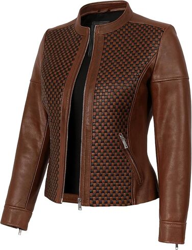 Women's Genuine Leather Biker Jacket - Real Lambskin Casual Style Cafe Racer Leather Jackets for Women in Saudi Arabia