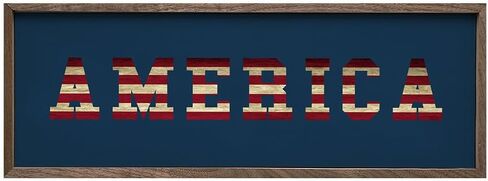 كندريك ديكور وطني للمنزل - ديكورات الخشب الصلب الأزرق الأمريكي في الرابع من يوليو، ديكور يوم الذكرى للمنزل أو المكتب، فن جدار ديكور أمريكانا في الرابع من يوليو، ديكور أمريكي عتيق، 30.48 سم × 10.16 سم in Kuwait