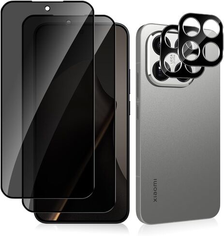 [2+2 Pack] Galaxy S25 Ultra 5G Privacy Screen Protector, 2 Pack Privacy Tempered Glass Film and 2 Pack Camera Lens Protector, Anti-Spy Protection for Samsung Galaxy S25 Ultra 5G Screen Protector in Kuwait