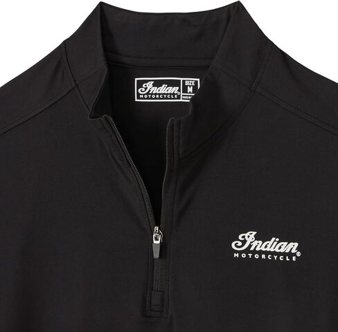 Indian Motorcycle Men's Essential Quarter Zip Top, Black - 2865728 in Saudi Arabia