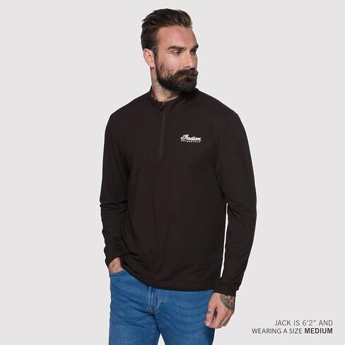 Indian Motorcycle Men's Essential Quarter Zip Top, Black - 2865728 in Saudi Arabia