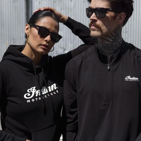 Indian Motorcycle Men's Essential Quarter Zip Top, Black - 2865728 in Saudi Arabia